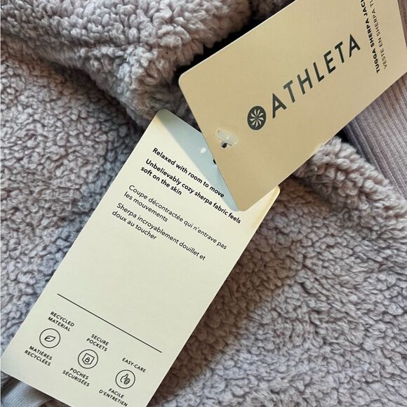 Athleta Womens Tugga Sherpa Jacket Full Zip Cream Fleece 3X NWT - Picture 6 of 13